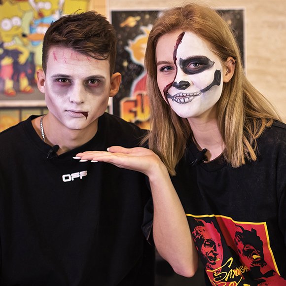 Ужасно красивые: блогеры Сеня и Абрикоса сделали друг другу грим к Хэллоуину