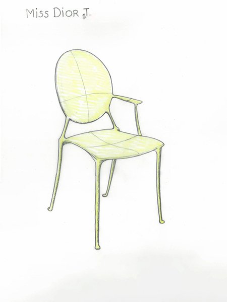 Французский дизайнер Филипп Старк переосмыслил культовое кресло-медальон Miss Dior