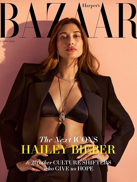 Хейли Бибер на обложке Harper's Bazaar Icons: три стильных образа от модели