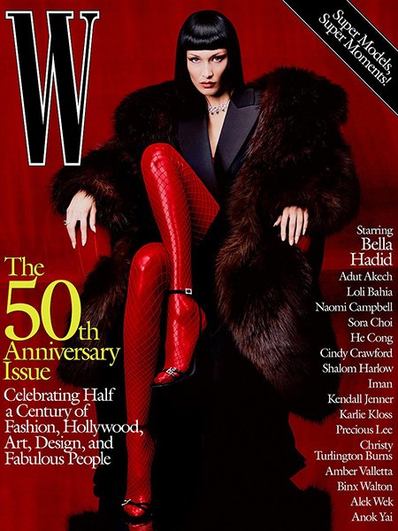 Белла Хадид и Кендалл Дженнер показали историю моды на страницах юбилейного W Magazine