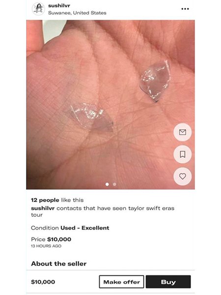 Дождевая вода и линзы: фанаты продают все, что связано с Тейлор Свифт, по шокирующим ценам