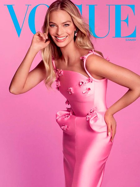 Вдохновляемся образом Марго Робби в съемке Vogue и выбираем розовое платье на лето